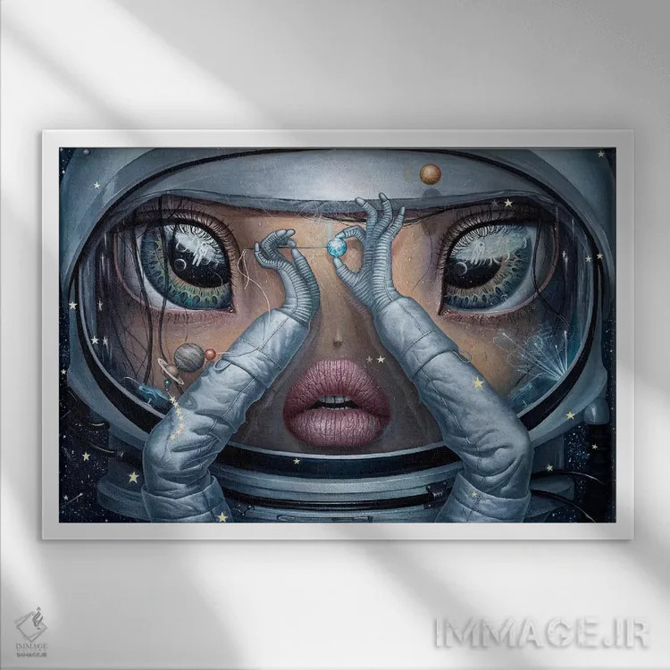 تابلو کره آبی چقدر شکننده است اثر آدریان بوردَا - نمای قابدار سفید