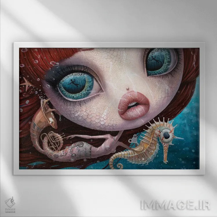 تابلو آواز دریا اثر آدریان بوردَا - نمای قابدار سفید