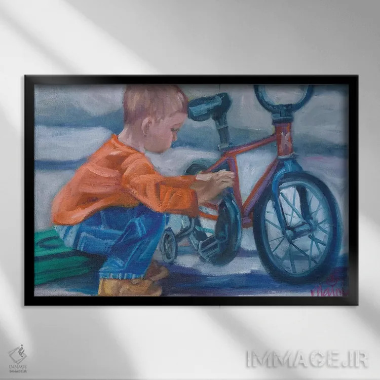 تابلو پسر کو ندارد نشان از پدر اثر مارنی بورک - نمای قابدار مشکی