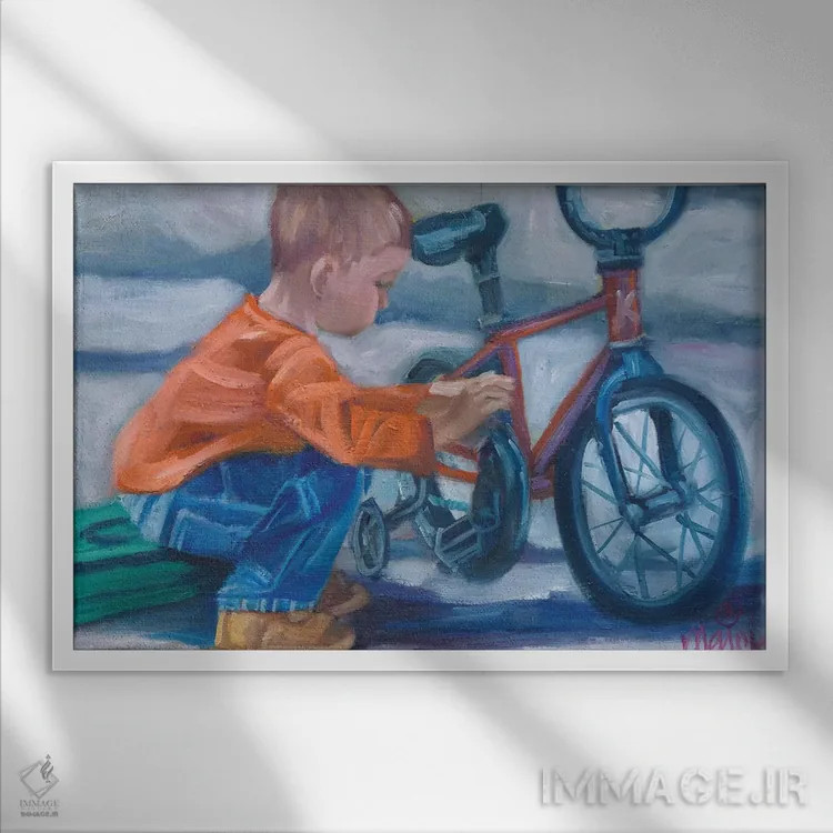 تابلو پسر کو ندارد نشان از پدر اثر مارنی بورک - نمای قابدار سفید