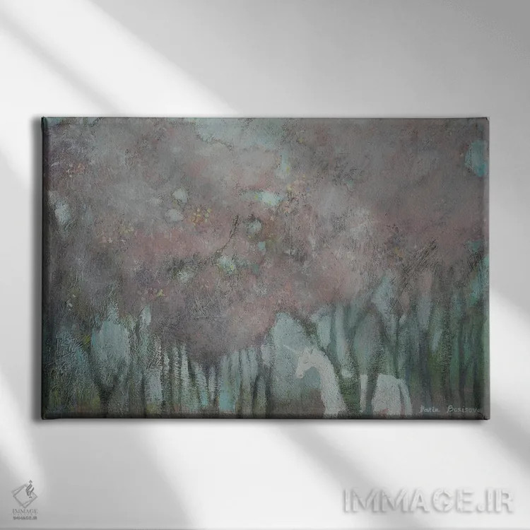 تابلو شکوفه گیلاس اثر داریا بوریسووا - نمای روبهرو روی دیوار