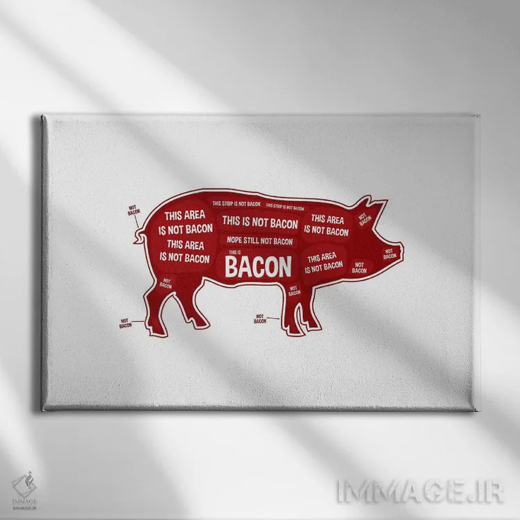 تابلو بیکن نیست اثر پرینتهای بنتون پارک (استودیو/گالری هنری) - نمای روبهرو روی دیوار