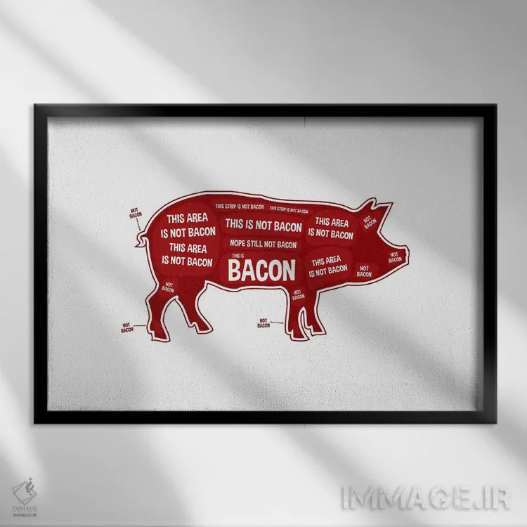 تابلو بیکن نیست اثر پرینتهای بنتون پارک (استودیو/گالری هنری) - نمای قابدار مشکی