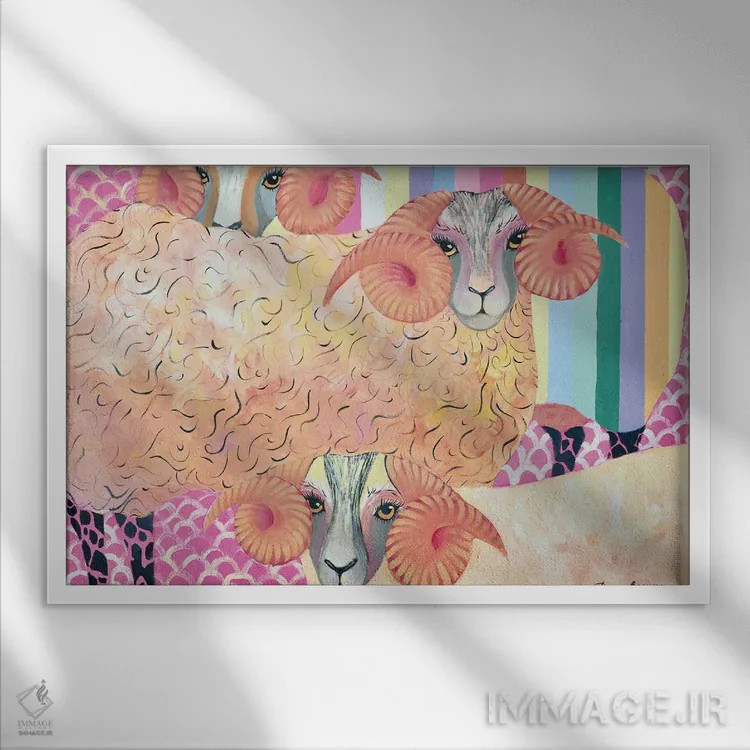 تابلو آدامس بادکنکی اثر داریا بوریسووا - نمای قابدار سفید