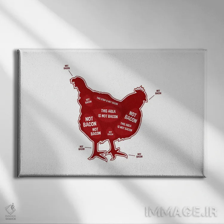 تابلو بیکن نیست اثر پرینتهای بنتون پارک (استودیو/گالری هنری) - نمای روبهرو روی دیوار