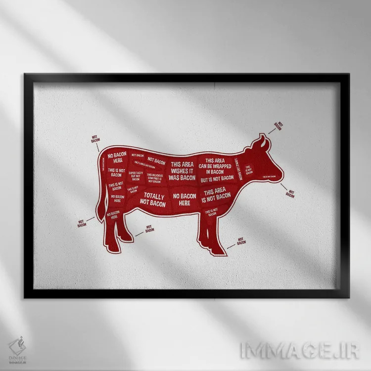 تابلو بیکن نیست اثر پرینتهای بنتون پارک (استودیو/گالری هنری) - نمای قابدار مشکی