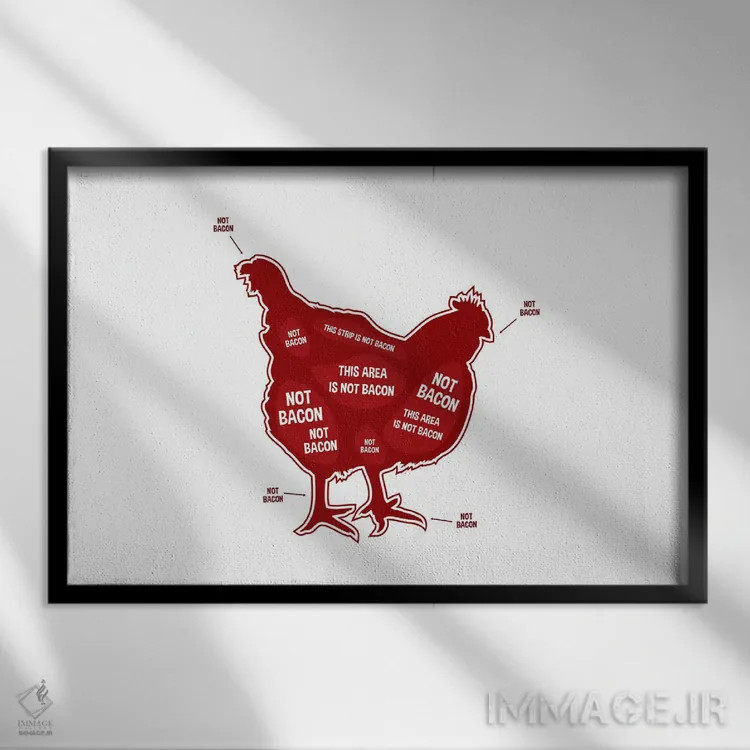 تابلو بیکن نیست اثر پرینتهای بنتون پارک (استودیو/گالری هنری) - نمای قابدار مشکی