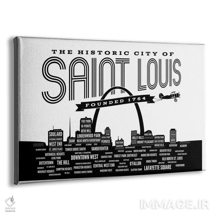 تابلو خط افق محلههای سنت لوئیس اثر پرینتهای بنتون پارک (استودیو/گالری هنری) - نمای پرسپکتیو محصول