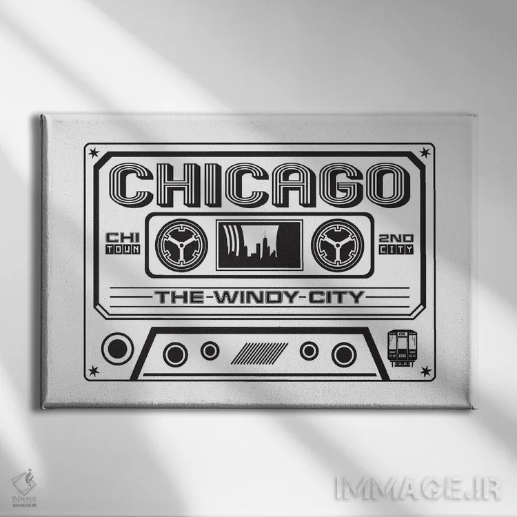 تابلو کاست شیکاگو اثر پرینتهای بنتون پارک (استودیو/گالری هنری) - نمای روبهرو روی دیوار