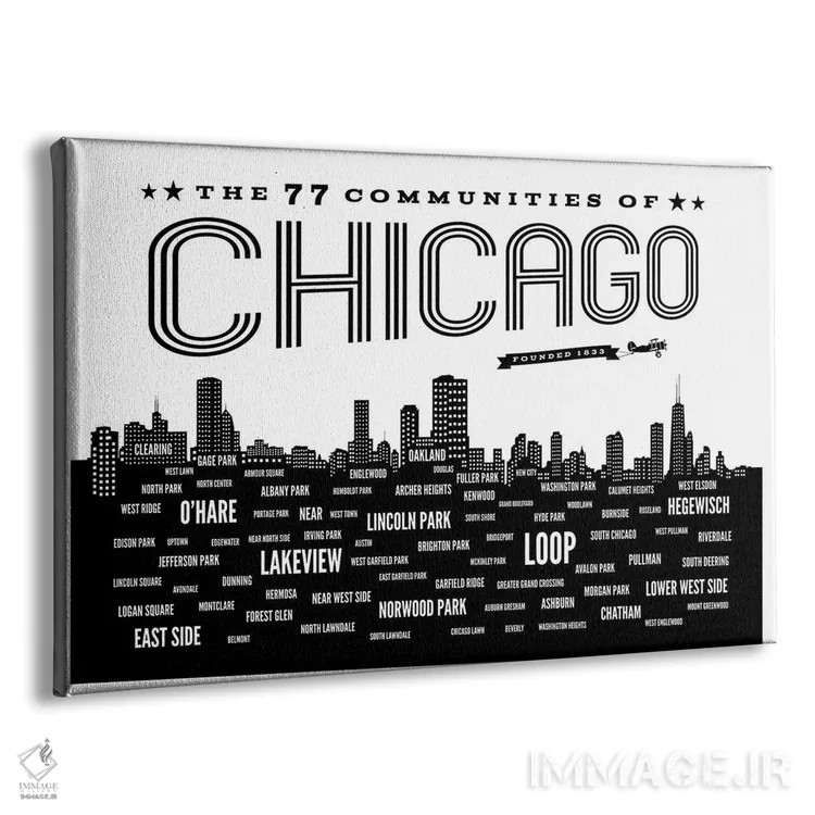 تابلو اجتماعات شیکاگو اثر پرینتهای بنتون پارک (استودیو/گالری هنری) - نمای پرسپکتیو محصول