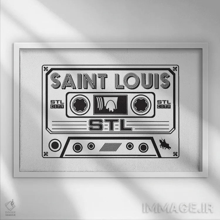 تابلو کاست سنت لوئیس اثر پرینتهای بنتون پارک (استودیو/گالری هنری) - نمای قابدار سفید