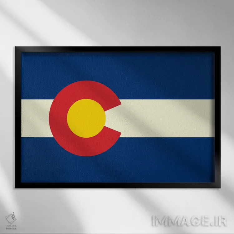 تابلو پرچم کلرادو اثر پرینتهای بنتون پارک (استودیو/گالری هنری) - نمای قابدار مشکی