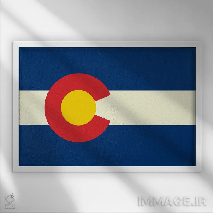 تابلو پرچم کلرادو اثر پرینتهای بنتون پارک (استودیو/گالری هنری) - نمای قابدار سفید