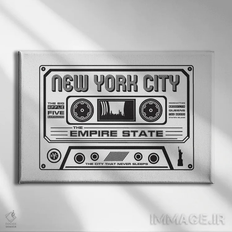 تابلو کاست شهر نیویورک اثر پرینتهای بنتون پارک (استودیو/گالری هنری) - نمای روبهرو روی دیوار