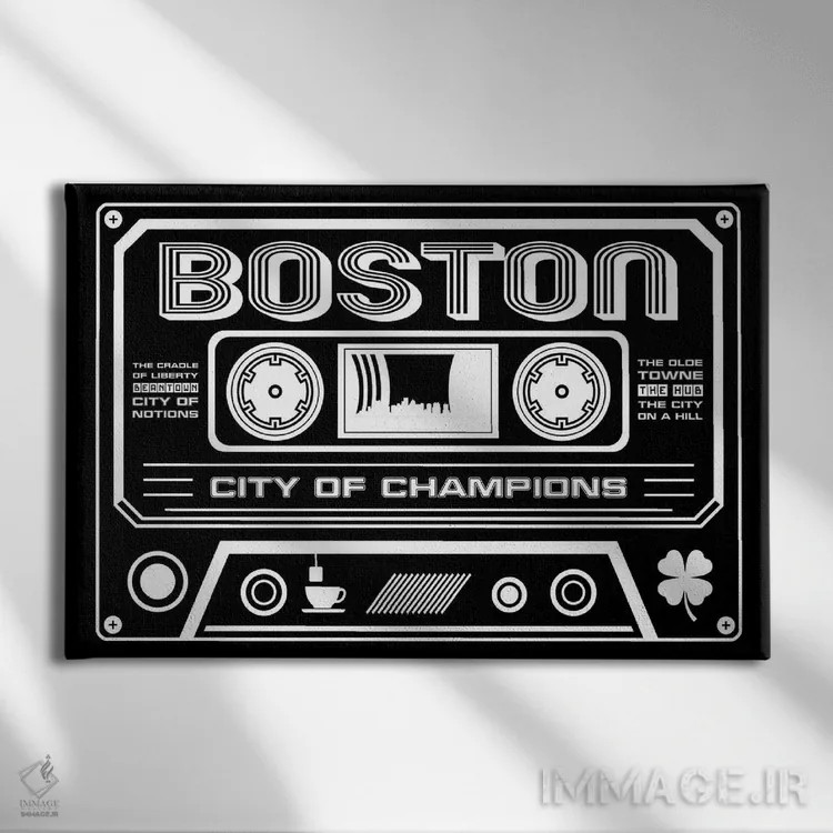 تابلو کاست بوستون اثر پرینتهای بنتون پارک (استودیو/گالری هنری) - نمای روبهرو روی دیوار