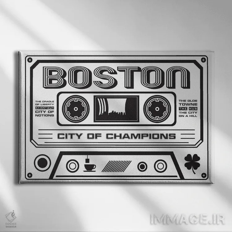 تابلو کاست بوستون اثر پرینتهای بنتون پارک (استودیو/گالری هنری) - نمای روبهرو روی دیوار