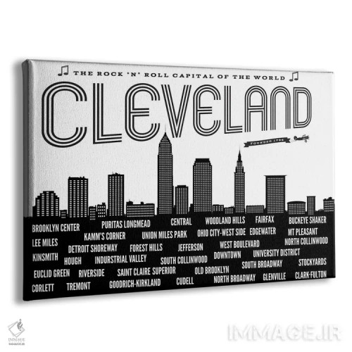 تابلو محلههای کلیولند اثر پرینتهای بنتون پارک (استودیو/گالری هنری) - نمای پرسپکتیو محصول