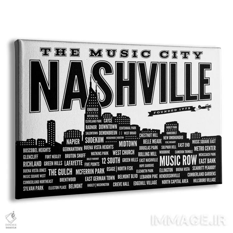 تابلو محلههای نشویل اثر پرینتهای بنتون پارک (استودیو/گالری هنری) - نمای پرسپکتیو محصول