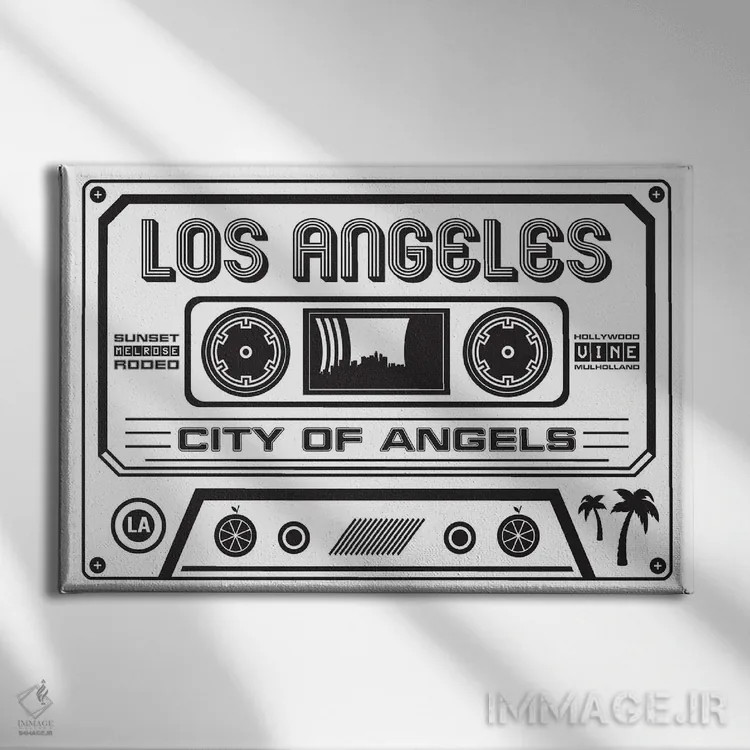 تابلو کاست لسآنجلس اثر پرینتهای بنتون پارک (استودیو/گالری هنری) - نمای روبهرو روی دیوار