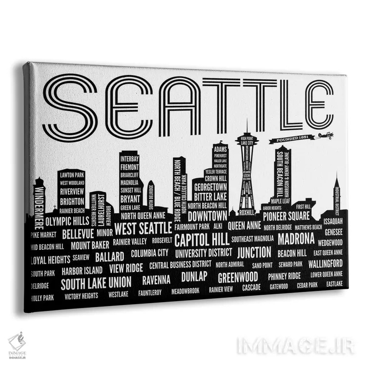 تابلو محلههای سیاتل اثر پرینتهای بنتون پارک (استودیو/گالری هنری) - نمای پرسپکتیو محصول