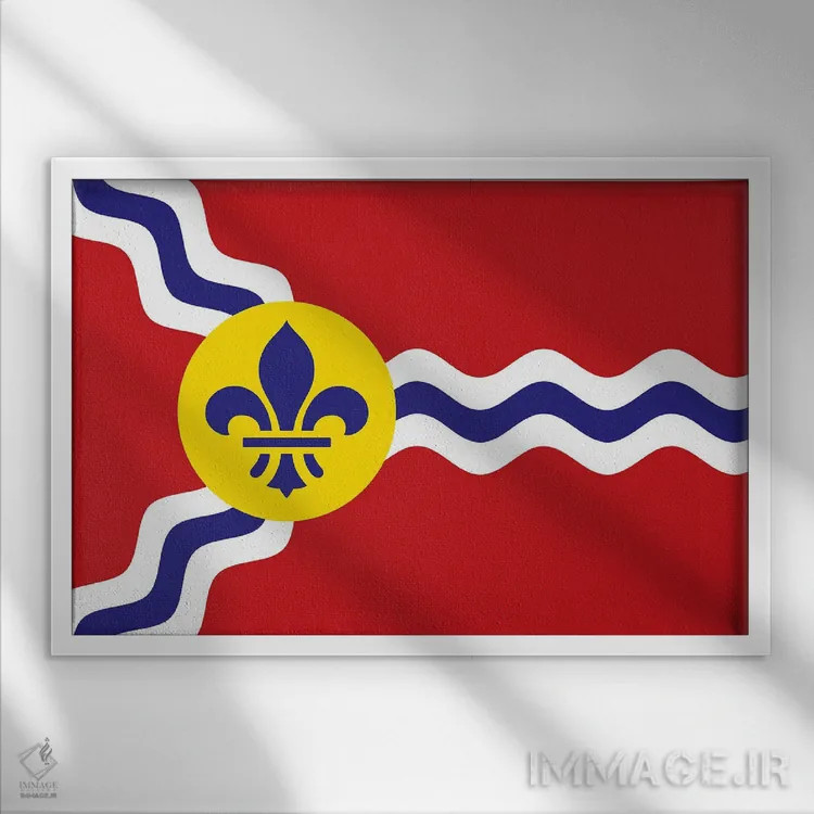 تابلو پرچم سنت لوئیس اثر پرینتهای بنتون پارک (استودیو/گالری هنری) - نمای قابدار سفید