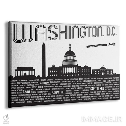 تابلو محلههای واشنگتن دیسی اثر پرینتهای بنتون پارک (استودیو/گالری هنری) - نمای پرسپکتیو محصول