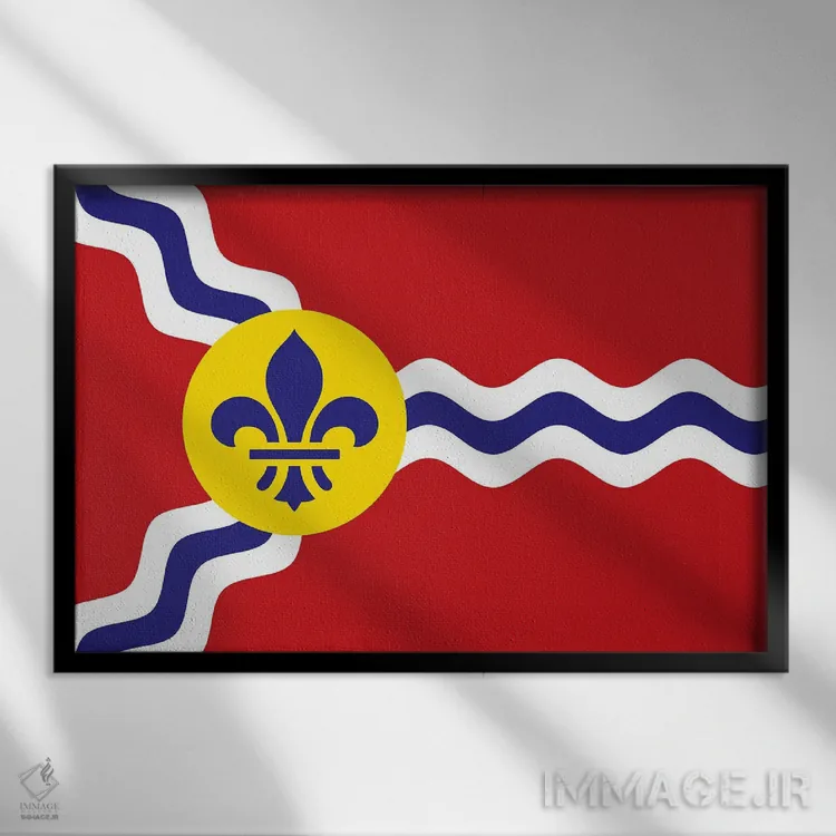 تابلو پرچم سنت لوئیس اثر پرینتهای بنتون پارک (استودیو/گالری هنری) - نمای قابدار مشکی