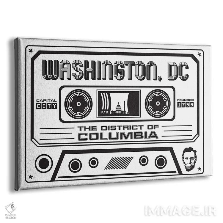 تابلو کاست واشنگتن دیسی اثر پرینتهای بنتون پارک (استودیو/گالری هنری) - نمای پرسپکتیو محصول