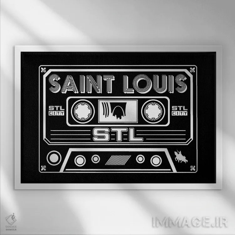 تابلو کاست سنت لوئیس اثر پرینتهای بنتون پارک (استودیو/گالری هنری) - نمای قابدار سفید