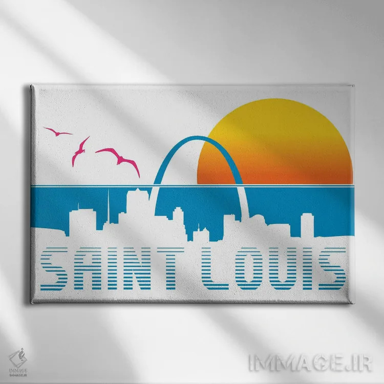تابلو غروب سنت لوئیس اثر پرینتهای بنتون پارک (استودیو/گالری هنری) - نمای روبهرو روی دیوار