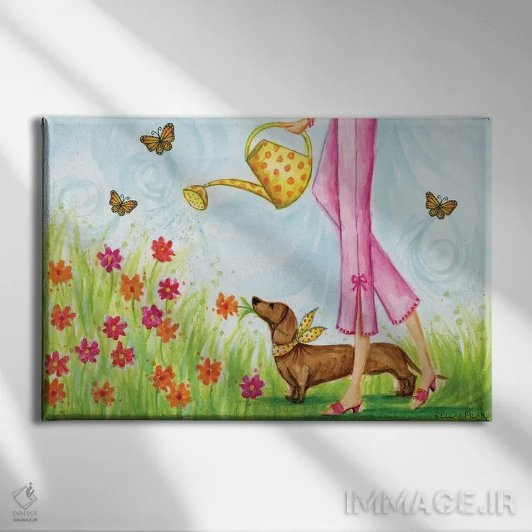 تابلو تولهسگ باغ زیبا اثر بلا پیلار - نمای روبهرو روی دیوار