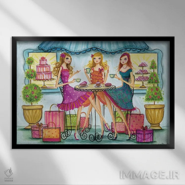 تابلو فروشگاه شیرینی اثر بلا پیلار - نمای قابدار مشکی