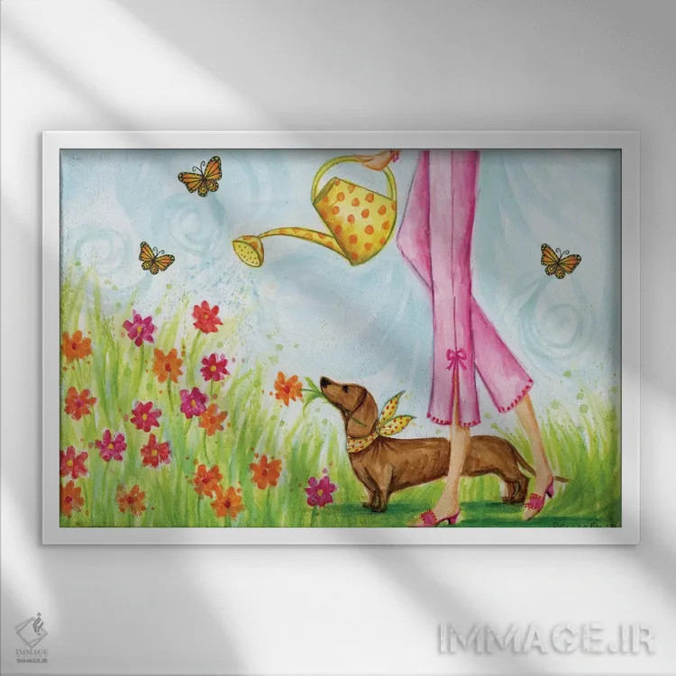 تابلو تولهسگ باغ زیبا اثر بلا پیلار - نمای قابدار سفید