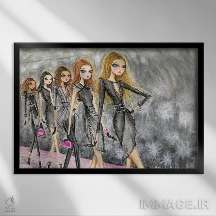 تابلو رفتار مدل شماره ۲ اثر بلا پیلار - نمای قابدار مشکی