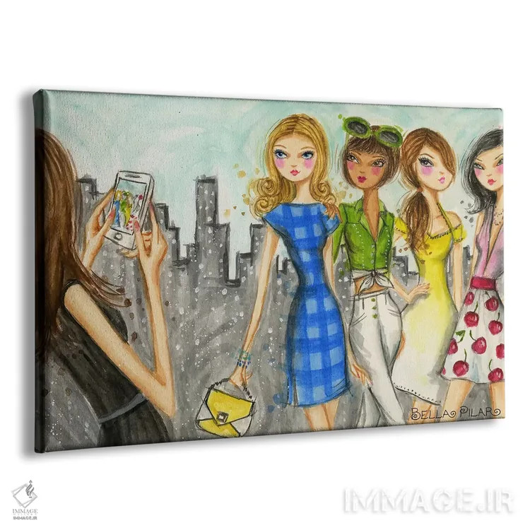 تابلو سفر دخترانه به نیویورک اثر بلا پیلار - نمای پرسپکتیو محصول