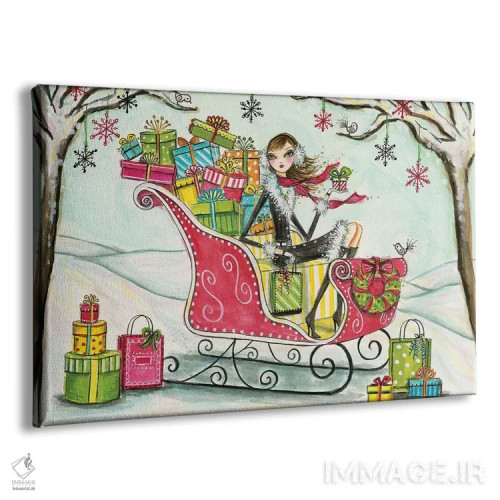 تابلو سورتمه بابانوئل اثر بلا پیلار - نمای پرسپکتیو محصول