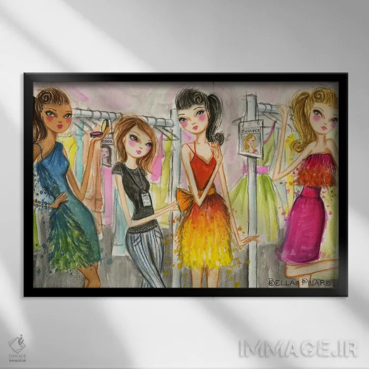 تابلو سلطنت مد روی صحنه شماره ۳ اثر بلا پیلار - نمای قابدار مشکی