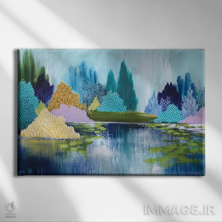 تابلو هاید پارک در بهار اثر کلر برمنر - نمای روبهرو روی دیوار