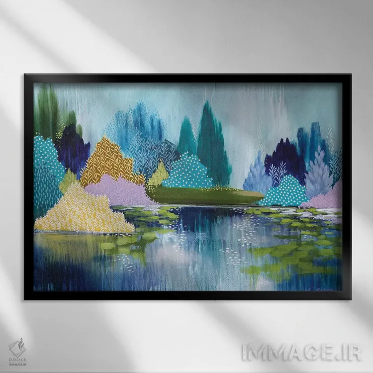 تابلو هاید پارک در بهار اثر کلر برمنر - نمای قابدار مشکی