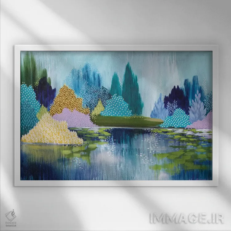 تابلو هاید پارک در بهار اثر کلر برمنر - نمای قابدار سفید