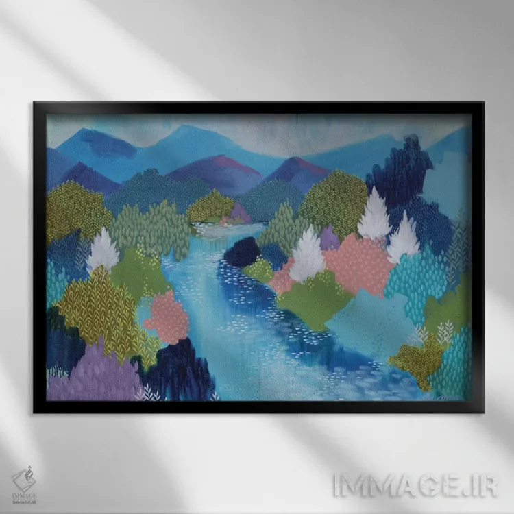 تابلو تپههای تابستانی اثر کلر برمنر - نمای قابدار مشکی