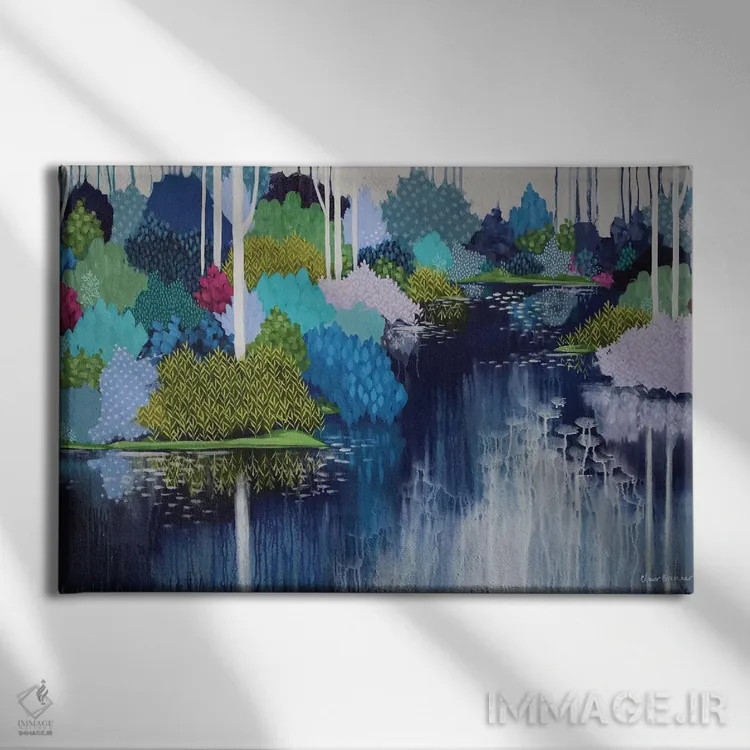 تابلو درختان اوکالیپتوس سفید (گوستگام) اثر کلر برمنر - نمای روبهرو روی دیوار