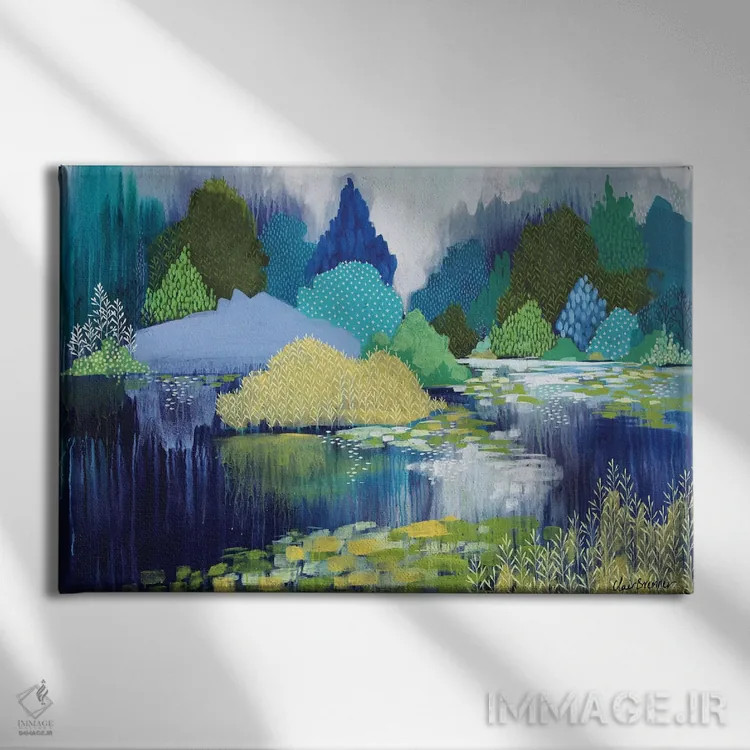 تابلو دریاچه در هاید پارک اثر کلر برمنر - نمای روبهرو روی دیوار