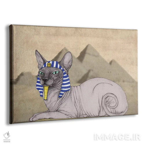 تابلو گربهٔ اسفینکس با اهرام جیزه اثر باروف - نمای پرسپکتیو محصول