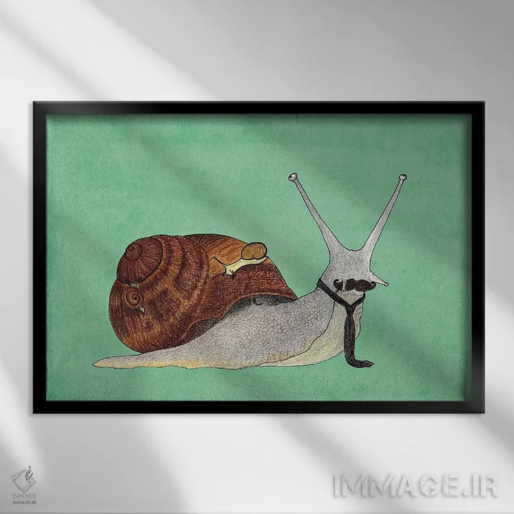 تابلو آقای حلزون اثر باروف - نمای قابدار مشکی