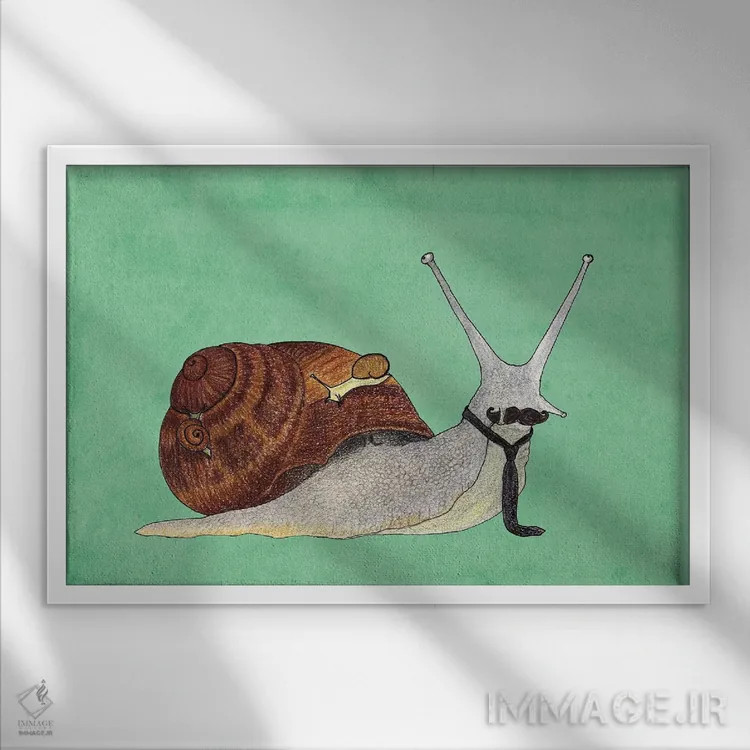 تابلو آقای حلزون اثر باروف - نمای قابدار سفید