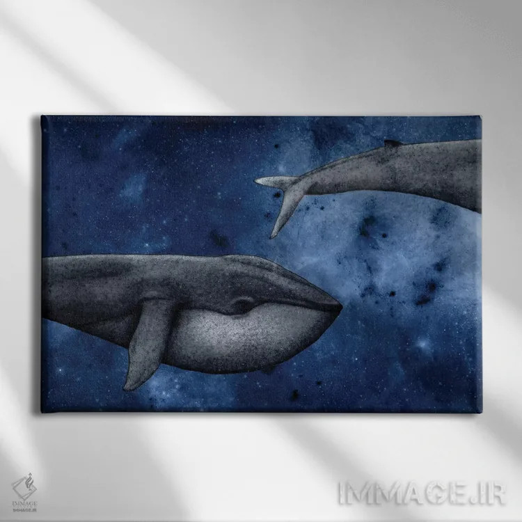 تابلو نهنگی که خودش را ملاقات کرد اثر باروف - نمای روبهرو روی دیوار