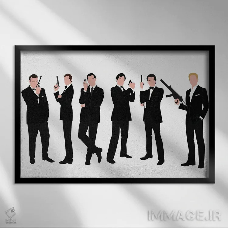 تابلو جیمز باند (فیلم) اثر بوریلیانا - نمای قابدار مشکی