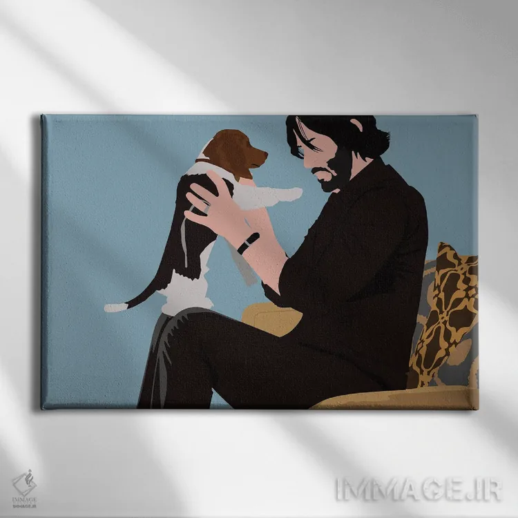 تابلو جان ویک (فیلم) اثر بوریلیانا - نمای روبهرو روی دیوار