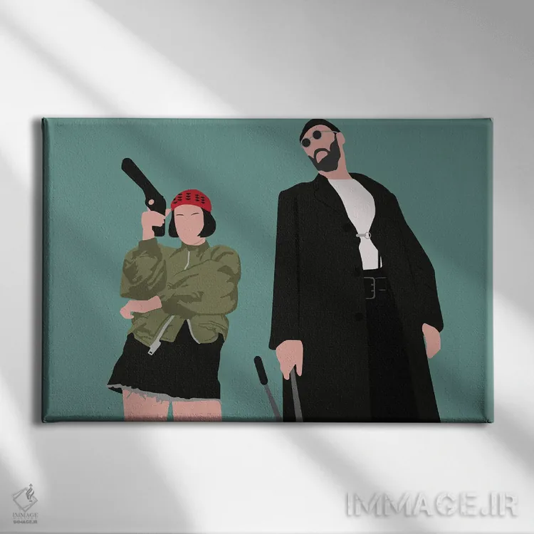 تابلو لئون و ماتیلدا (فیلم لئون: حرفهای) اثر بوریلیانا - نمای روبهرو روی دیوار